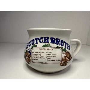 Tabletops Unlimited Vintage Scotch Broth Soup Ceramic Recipe Mug Bowl Cup